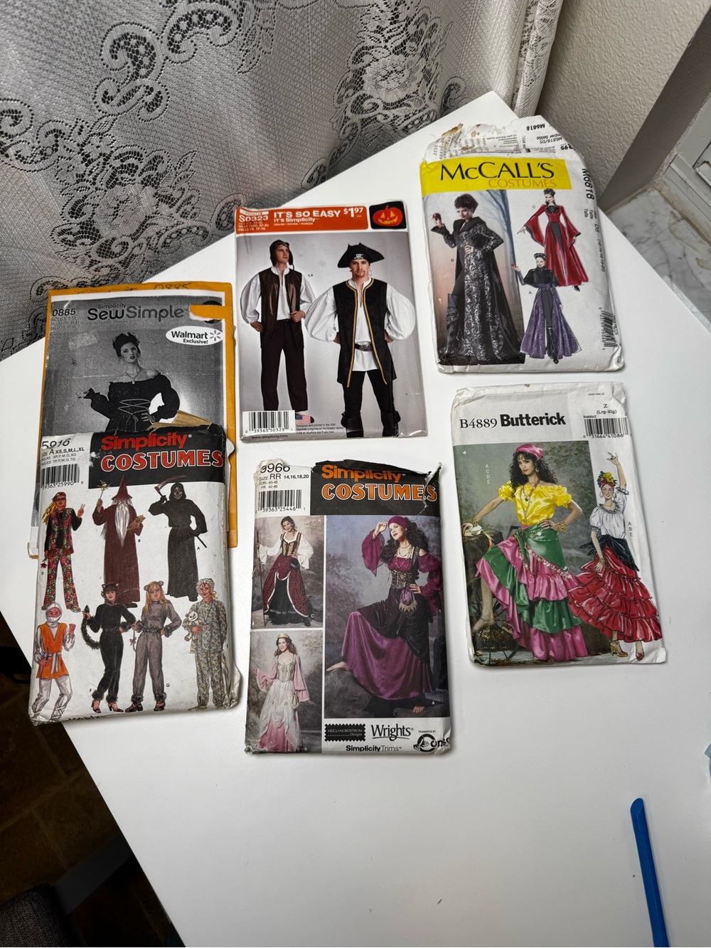 Vintage Costume Sewing Pattern Lot, Renaissance Pirate Gothic Medieval Halloween